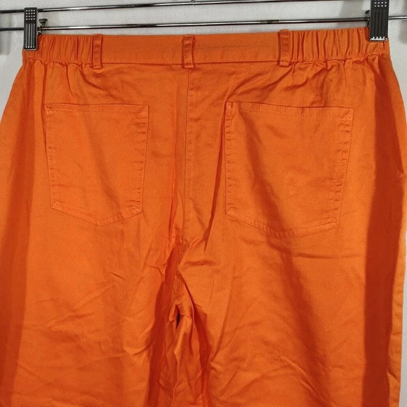 Ruby Rd Orange Cropped Pants Women Size 10 Straight Leg Zipper Fly - Picture 4 of 6